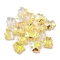 100Pcs Electroplate Glass Beads, Half Rainbow Plated, Bear, Yellow, 9.5x8.5x3.5mm, Hole: 1mm