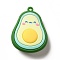Fruit Theme PVC Pendants, Avocado , Green, 54x40.5x19.5mm, Hole: 3mm