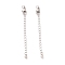 925 Sterling Silver Chain Extenders, with Lobster Claw Clasps & Charms, Round, Antique Silver, 62x2.5mm, Hole: 2.4mm