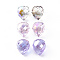 Electroplated Glass Charms, Faceted, Teardrop, Mixed Color, 9.5x8mm, Hole: 1.2mm, about 48pcs/board, 3board/box