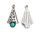 Synthetic Turquoise Pendants, with Tibetan Style Alloy Findings, Triangle, 33x16mm