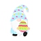 Printed Acrylic Pendants, Easter, Gnome with Easter Eggs, Sky Blue, 44x25x2mm, Hole: 1mm