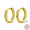 925 Sterling Silver Hoop Earrings, Cubic Zirconia Earring for Women, Real 18K Gold Plated, 11x11x2mm
