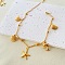 Bohemia Style Ocean Theme 304 Stainless Steel Anklets, Golden, Mixed Shapes, 7-7/8 inch(200mm)
