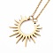 Ion Plating(IP) 304 Stainless Steel Pendant Necklaces, with Lobster Claw Clasps, Sun, Real 18K Gold Plated, 18-1/8 inch(46cm)