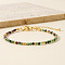 Bohemian Style Natural Mixed Gemstone Round Beaded Bracelets for Women, with Real 18K Gold Plated Brass Beads, Inner Diameter: 6-1/2 inch(16.5cm)~6-3/4 inch(17cm)
