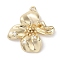 Brass Micro Pave Clear Cubic Zirconia Pendants, Cadmium Free & Nickel Free & Lead Free, Flower, Real 18K Gold Plated, 19x18.5x3mm, Hole: 1mm