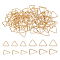 100Pcs 2 Styles Brass Triangle Linking Ring, Buckle Clasps, Quick Link Connector, Fit for Top Drilled Beads, Webbing, Strapping Bags, Long-Lasting Plated, Real 14K Gold Plated, 7~9x7.5~10x0.8mm, 50pcs/style