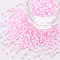 8/0 Opaque Glass Seed Beads, Round Hole, Frosted Colours, Round, Pearl Pink, 3~4x2~3mm, Hole: 0.8mm, about 333pcs/10g