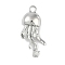 Brass Micro Pave Cubic Zirconia Pendants, Cadmium Free & Nickel Free & Lead Free, Jellyfish, Platinum, 18x9x5mm, Hole: 1.4mm