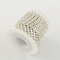 Brass Crystal Rhinestone Strass Chains, with Spool, Rhinestone Cup Chain, Silver, 3mm, about 10yards/roll, 1527pcs/roll