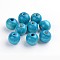 Natural Maple Wood Beads, Dyed, Round, Sky Blue, 19~20x17.5~18mm, Hole: 4.5mm, about 400pcs/1000g