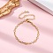 Rack Plating Brass Curb Chain Bracelets for Women, Cadmium Free & Lead Free, 901 Stainless Steel Clasp, Real 18K Gold Plated, 5-7/8x1/8 inch(15x0.3cm)