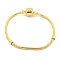 2.5MM Brass European Style Round Snake Chain Bracelets for Jewelry Making, with Clasps, Cadmium Free & Nickel Free & Lead Free, Real 18K Gold Plated, 7-1/8 inch(18.2cm)