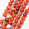Natural Fire Crackle Agate Bead Strands, Round, Grade A, Faceted, Dyed & Heated, Coral, 10mm, Hole: 1mm, about 37pcs/strand, 36~37cm