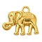 Ion Plating(IP) 304 Stainless Steel Pendants, Elephant Charm, Real 18K Gold Plated, 17x20x3mm, Hole: 2.5mm