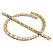 304 Stainless Steel Heart Link Chain Bracelets and Necklaces Sets for Women, Golden & Stainless Steel Color, Necklace: 465mm