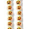 Handmade Porcelain Beads Strands, Hand Drawn Beads, with Enamel, Round, White, 14x12x11mm, Hole: 2.5mm, about 30pcs/strand, 13.39''(34cm)