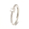 Clear Cubic Zirconia Initial Letter Adjustable Ring, Platinum Brass Jewelry for Women, Cadmium Free & Lead Free, Letter.K, Inner Diameter: 18mm