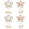 4Pcs 2 Colors Crystal Rhinestone Ornament Accessories, Appliques, with Plastic Pearl & Tassel, Flower, Mixed Color, 100x61x15mm, 2pcs/color