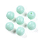 Opaque Solid Color Glass Beads, Round, Aquamarine, 8~8.5mm, Hole: 1.2~1.6mm, about 1420pcs/1000g