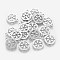 Non-Tarnish 304 Stainless Steel Charms, Flat Round with Snowflake, Stainless Steel Color, 14x12x1mm, Hole: 1.5mm