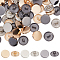 OLYCRAFT 90pcs Alloy Shank Buttons 15mm Metal Flat Buttons 3 Colors Round Sewing Buttons for Sewing DIY Crafts and Jewelry Making - Gunmetal, Light Gold & Platinum