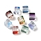 Two Tone Transparent Glass Beads, Cube, Mixed Color, 6x6x7mm, Hole: 1.4mm, about 500pcs/bag
