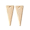 Brass Pendants, Cadmium Free & Nickel Free & Lead Free, Triangle, Real 18K Gold Plated, 17x6.5x0.8mm, Hole: 1.4mm