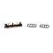 Zinc Alloy Bag Lock Catch Clasps, with Iron Base, Word Handmade, Antique Bronze, 0.9x3.5x1.3cm, 1.85x1.15x0.02cm
