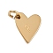 304 Stainless Steel Charms, with Jump Rings, Heart with Letter Charms, Golden, Letter F, 10x8.5x1.5mm, Hole: 4x2.5mm