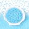 Transparent Frosted Colours Glass Seed Beads, Donut, Light Sky Blue, 4.1x2.2~2.8mm, Hole: 1~1.2mm, about 9000pcs/pound