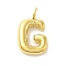 Ion Plating(IP) 304 Stainless Steel Pendants, Real 14K Gold Plated, Balloon Letter Charms, Puff Initial Charms, Letter G, 24x14x5mm, Hole: 4mm