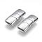 Tarnish Resistant 304 Stainless Steel Fold Over Clasps, Rectangle, Stainless Steel Color, 24x11x6mm, Hole: 3x8mm