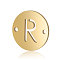 Stainless Steel Links connectors, Flat Round with Letter, Golden, Letter.Q, 12x0.8mm, Hole: 0.8mm