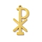 304 Stainless Steel Pendants, Laser Cut, Chi Rho Symbol Charm, Real 18K Gold Plated, 26.5x13x1mm, Hole: 0.5mm