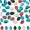 70Pcs 7 Styles Gemstone Cabochons, Teardrop, 6x4x2mm, 10pcs/style