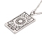 Alloy Pendant Necklaces, with Singapore Chains, Tarot Necklaces, The Sun, 16.14 inch(41cm)