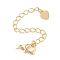 Brass Chain Extender, End Chains, Cadmium Free & Nickel Free & Lead Free, Heart, Real 18K Gold Plated, 70mm