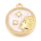 Alloy Enamel Pendants, Golden, Flat Round Charm, Leo, 18x15.5x2mm, Hole: 1.4mm
