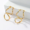 201 Stainless Steel Twisted Number 8 Shaped Hoop Earrings, for Women, Real 18K Gold Plated, 30x15mm