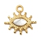 Real 18K Gold Plated 304 Stainless Steel Pendants, with Glass, Horse Eye Charms, Clear, 17.5x18.5x3~3.5mm, Hole: 2.2mm