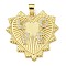 Rack Plating Brass Micro Pave Clear Cubic Zirconia Pendants, Long-Lasting Plated, Lead Free & Cadmium Free, Heart with Letter Love, Real 18K Gold Plated, 30x30x2.5mm, Hole: 4x3.5mm