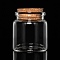 Glass Jar Glass Bottle for Bead Containers, with Cork Stopper, Wishing Bottle, Clear, 5.8x4.7cm, Bottleneck: 3.6cm in diameter, Capacity: 23ml(0.77 fl. oz)