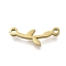 304 Stainless Steel Connectors Charms, Leaf Link, Real 18K Gold Plated, 5.5x14.5x1.5mm, Hole: 1.2mm