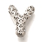 Brass Pendants, Hollow Letter Charms, Rack Plating, Long-Lasting Plated, Cadmium Free & Lead Free, Letter Y, 23x18.5x9.5mm, Hole: 5x2.7mm