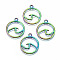 Rainbow Color Alloy Pendants, Cadmium Free & Lead Free, 23x20x1.5mm, Hole: 1.8mm