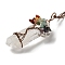 Quartz Crystal Pendant Necklaces, with Iron Chains, Bullet, WhiteSmoke, 18.31~18.50 inch(46.5~47cm)