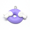 Handmade Polymer Clay Pendants, Donut, Medium Purple, 22~25x23~30x6~7mm, Hole: 2mm