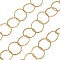 304 Stainless Steel Textured Ring Link Chains, Soldered, with Spool, Ion Plating(IP), Golden, 13.5x1mm